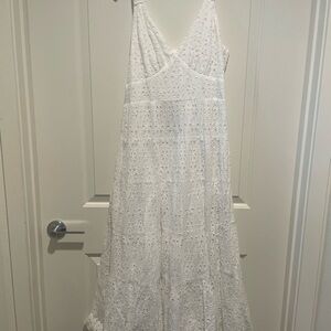 A& F White Lace Maxi Dress